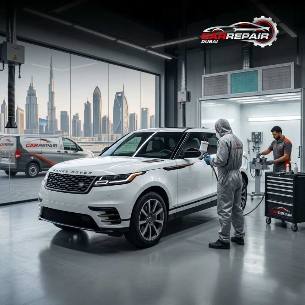 Professional car painting and body refinishing in Dubai Business Bay