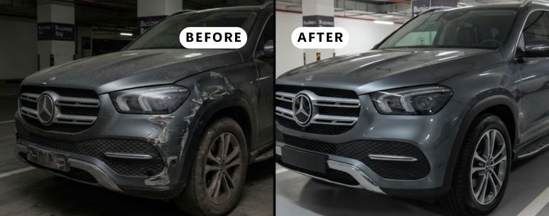 Professional scratch repair and bumper painting Dubai Business Bay